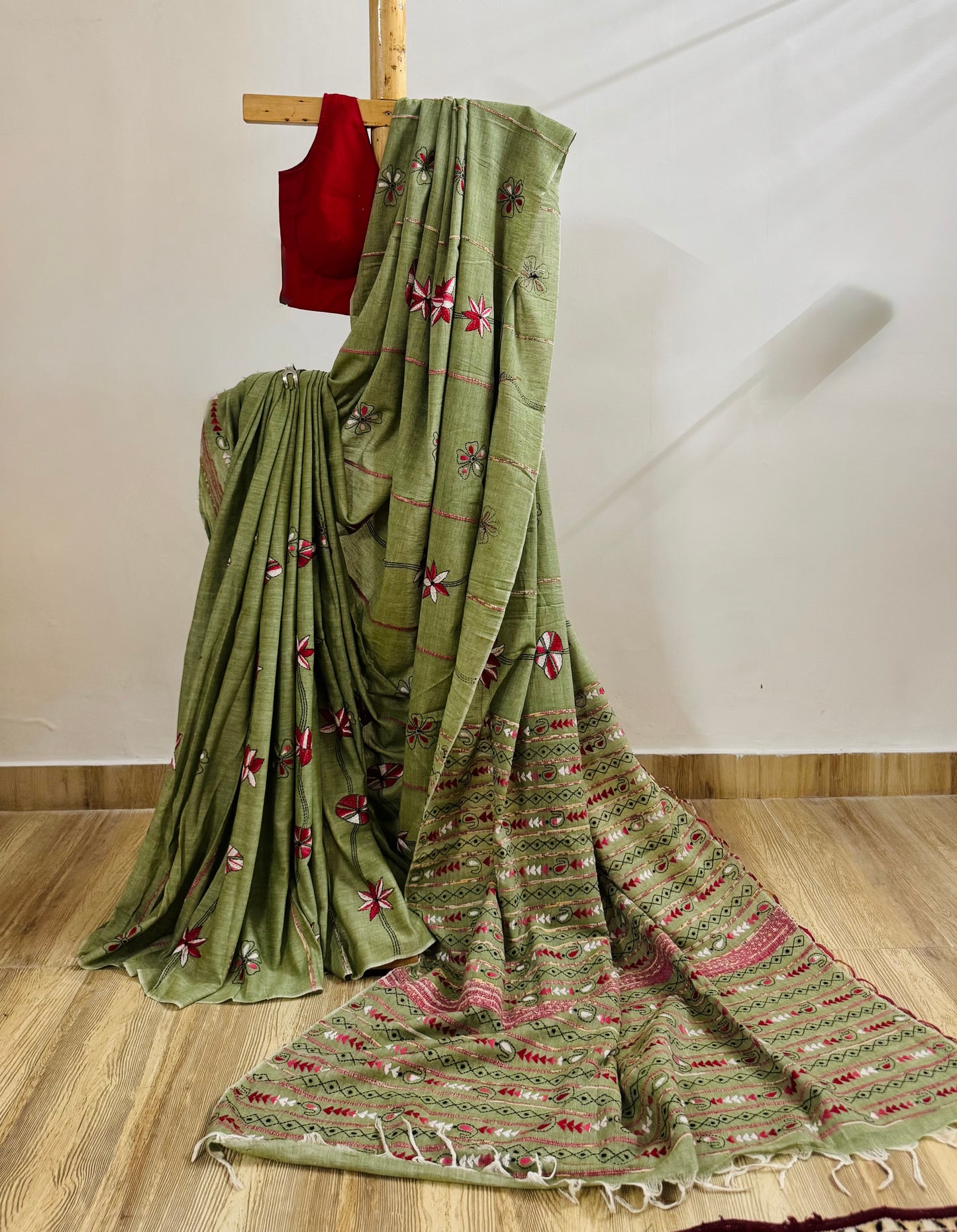 RAGINI : COTTON KANTHA SAREE