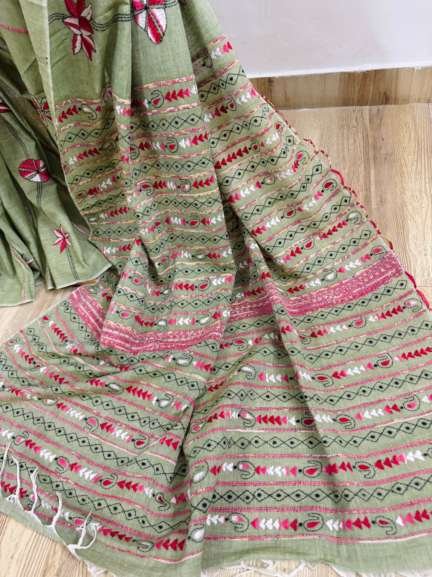 RAGINI : COTTON KANTHA SAREE