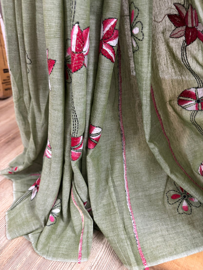 RAGINI : COTTON KANTHA SAREE