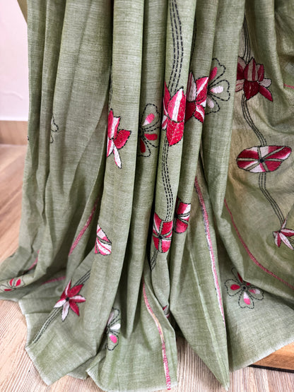 RAGINI : COTTON KANTHA SAREE