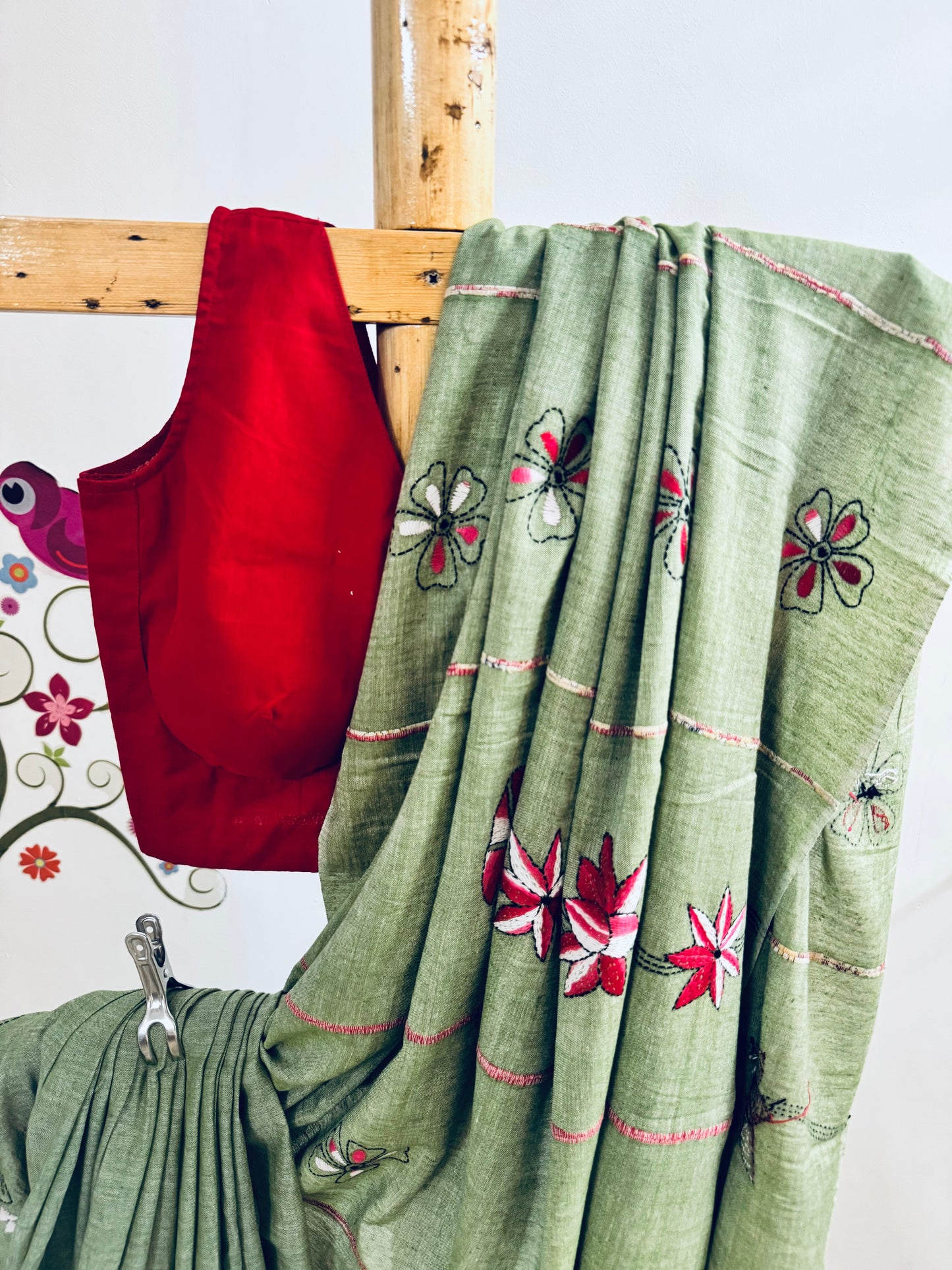 RAGINI : COTTON KANTHA SAREE