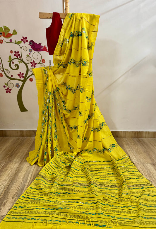 JAGRUTI : COTTON KANTHA SAREE