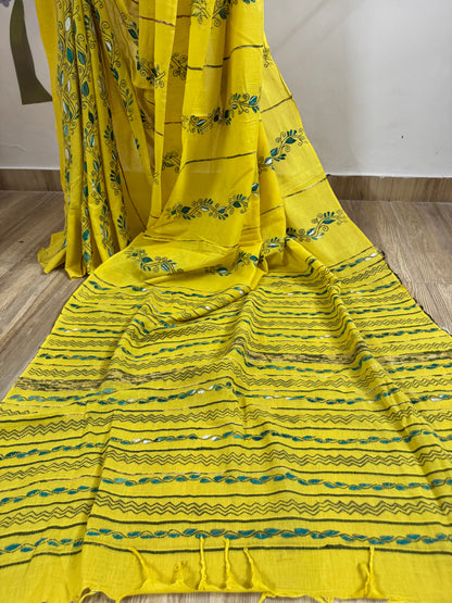 JAGRUTI : COTTON KANTHA SAREE