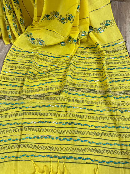 JAGRUTI : COTTON KANTHA SAREE