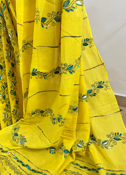 JAGRUTI : COTTON KANTHA SAREE