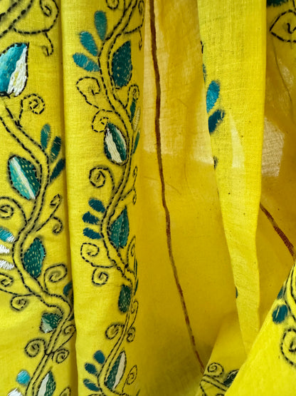 JAGRUTI : COTTON KANTHA SAREE