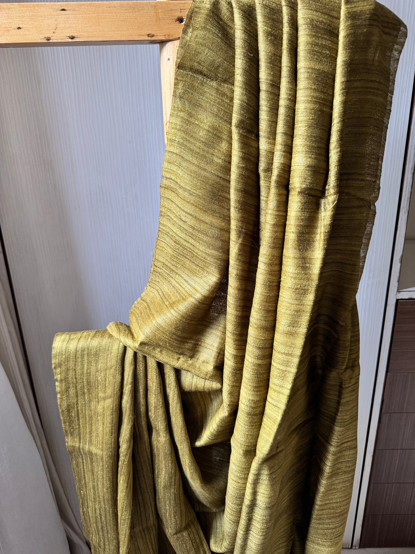 VISHAKHA : ERI BY MULBERRY SILK SAREE MOSS-GREEN