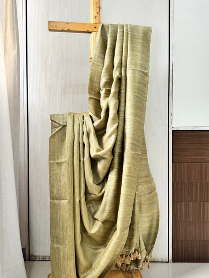 SHAKHAMBARI : ERI BY MULBERRY SILK SAREE SAGE-GREEN