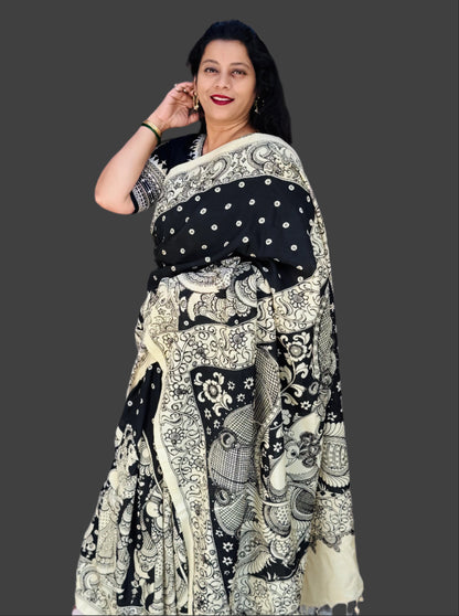 Black silk saree