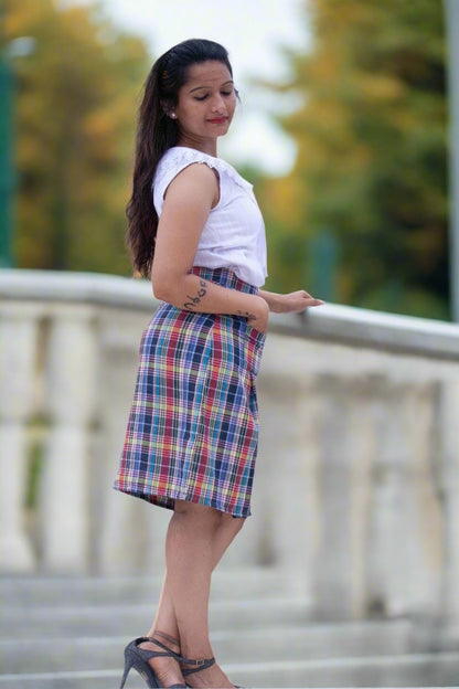 Plaid cotton skirt