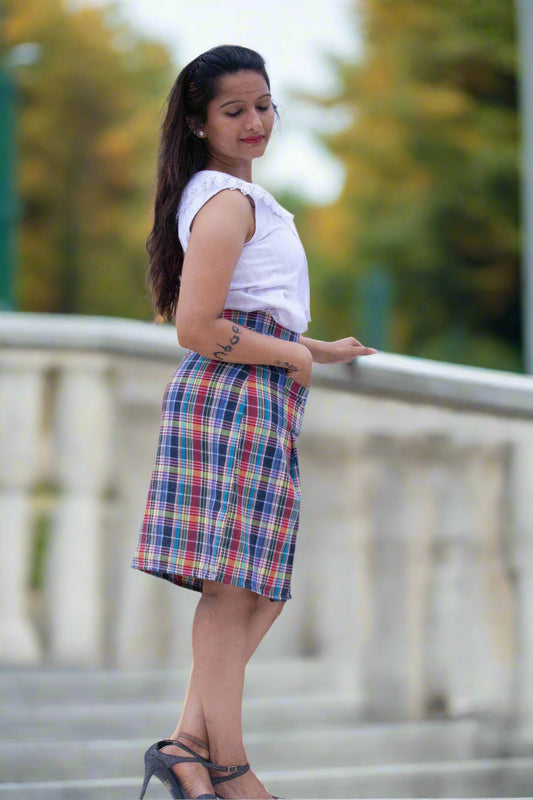 Plaid cotton skirt