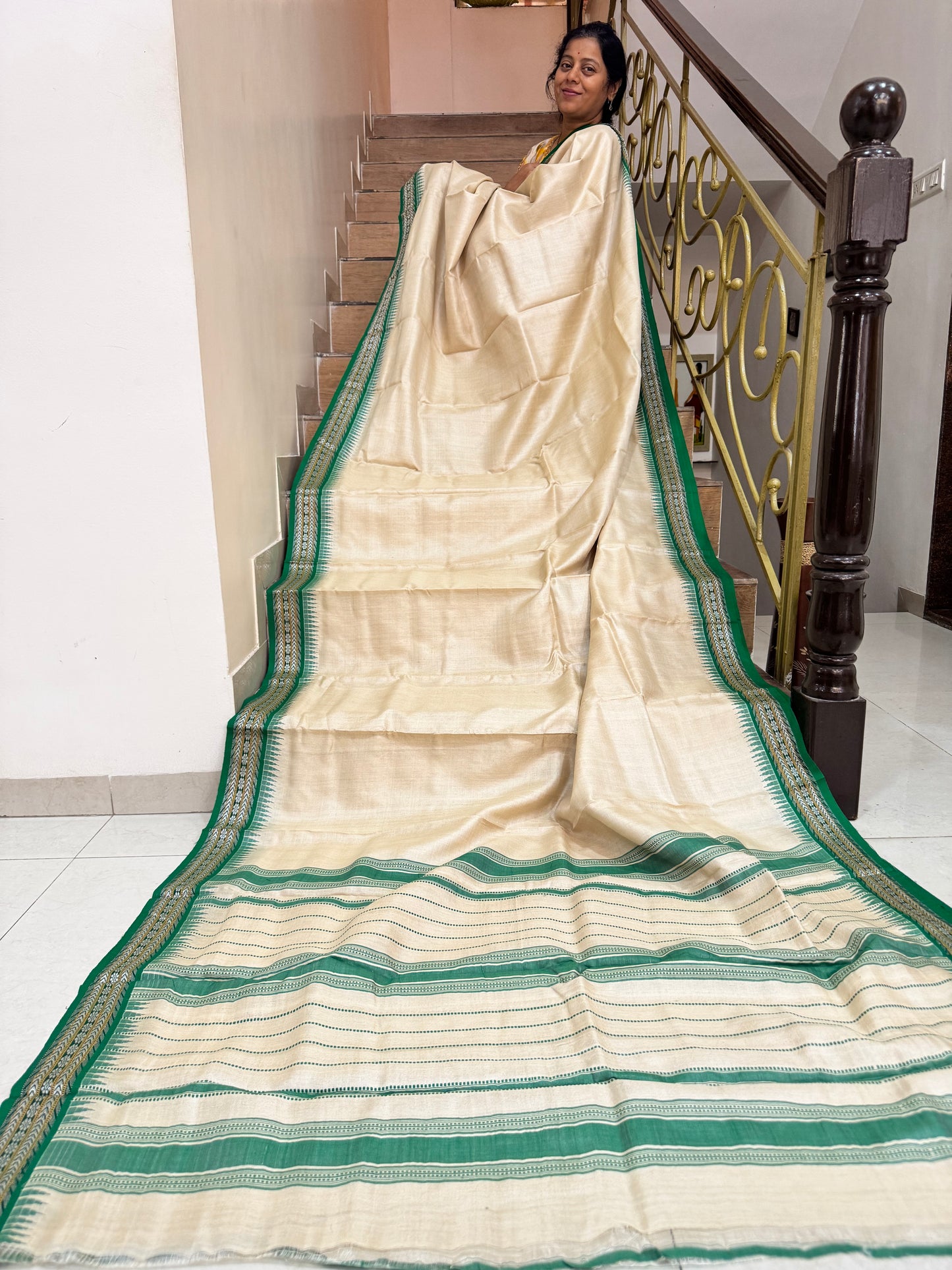 Vidarbha tussar karvati kinar saree