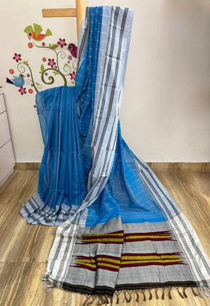 SARALA : ILKAL HANDLOOM COTTON SAREE WITH PURE RESHAM PALLU