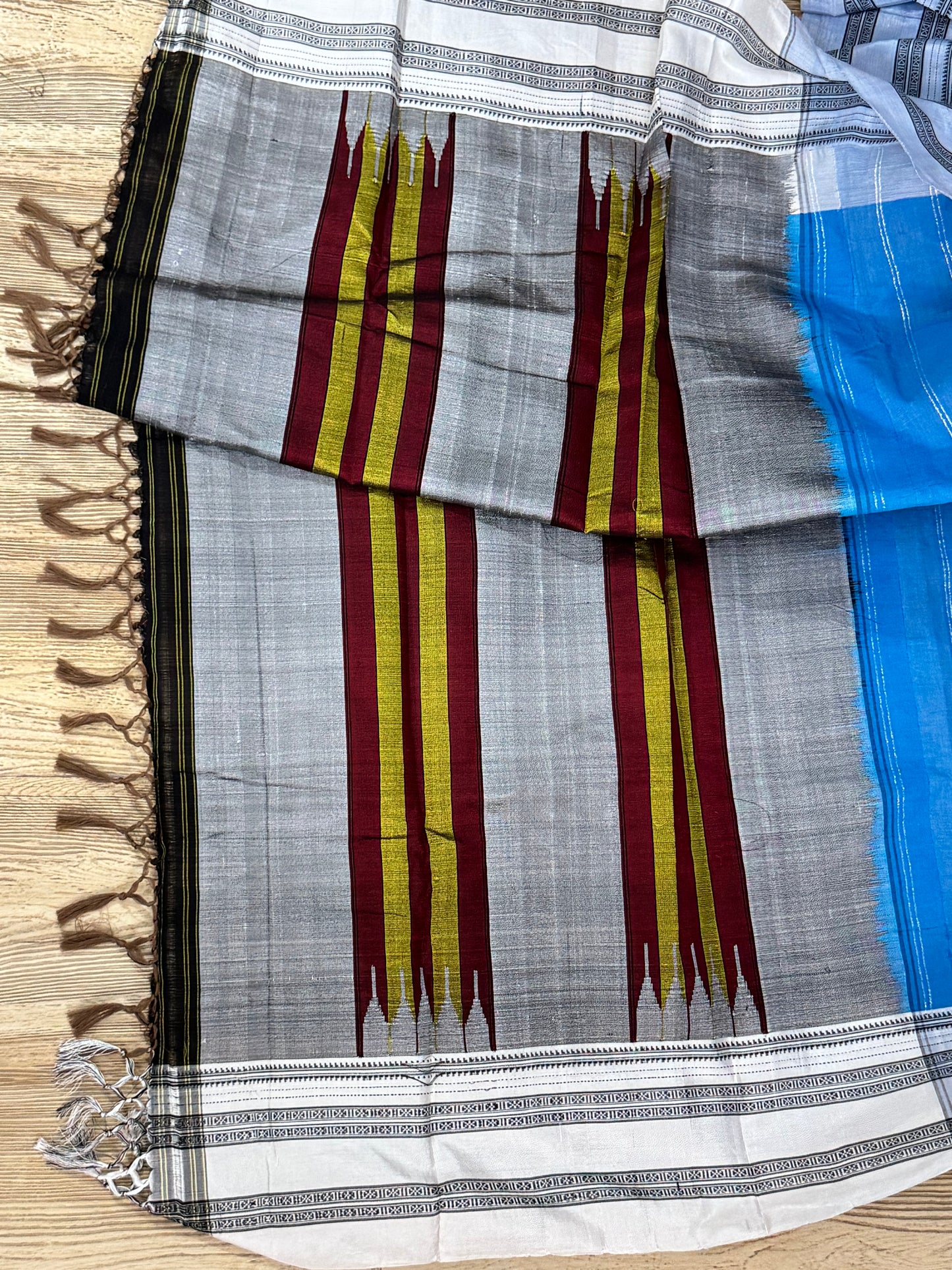 SARALA : ILKAL HANDLOOM COTTON SAREE WITH PURE RESHAM PALLU