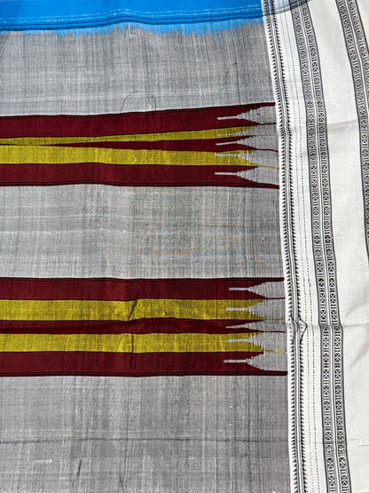 SARALA : ILKAL HANDLOOM COTTON SAREE WITH PURE RESHAM PALLU