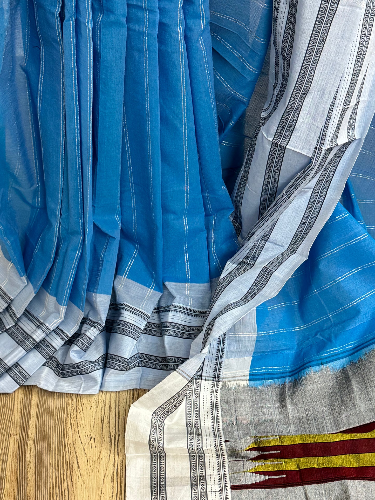 SARALA : ILKAL HANDLOOM COTTON SAREE WITH PURE RESHAM PALLU