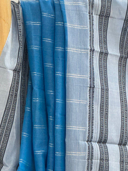 SARALA : ILKAL HANDLOOM COTTON SAREE WITH PURE RESHAM PALLU