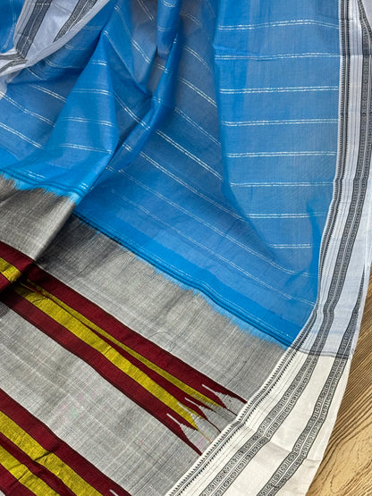 SARALA : ILKAL HANDLOOM COTTON SAREE WITH PURE RESHAM PALLU
