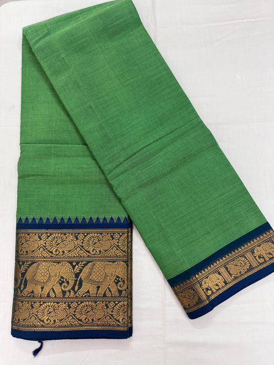 Green Pure Cotton Saree
