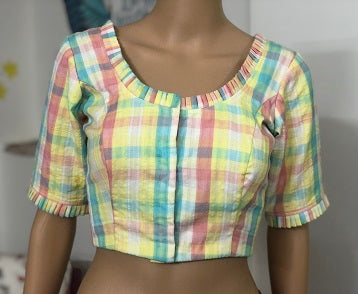 CALM MIND: SEER-SUCKER COTTON BLOUSE