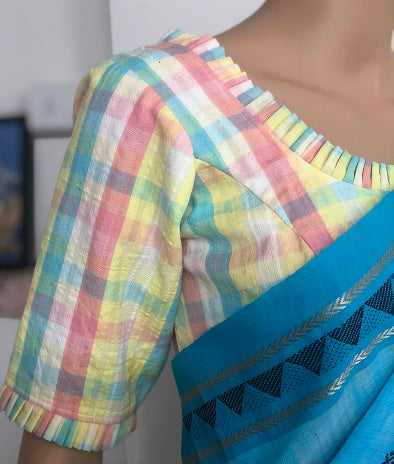 CALM MIND: SEER-SUCKER COTTON BLOUSE