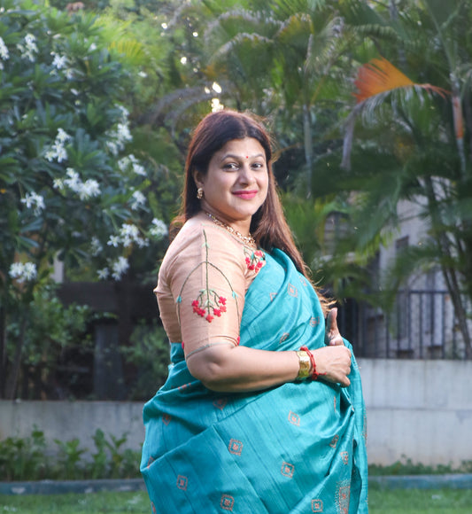 SWARNA : RAW SILK EMBROIDERED BLOUSE