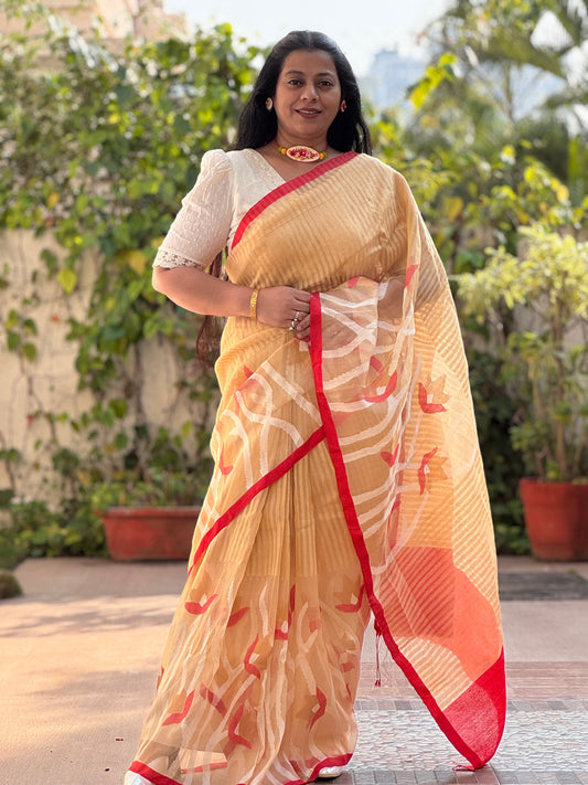 AARYA : MATKA RESHAM MUSLIN SILK SAREE
