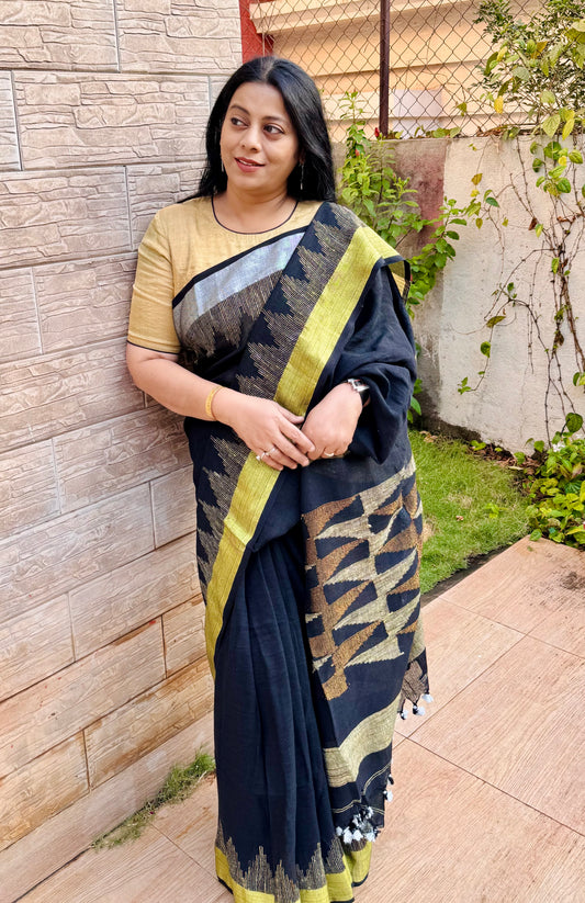 SANDHYA : PURE LINEN JAMDANI SAREE
