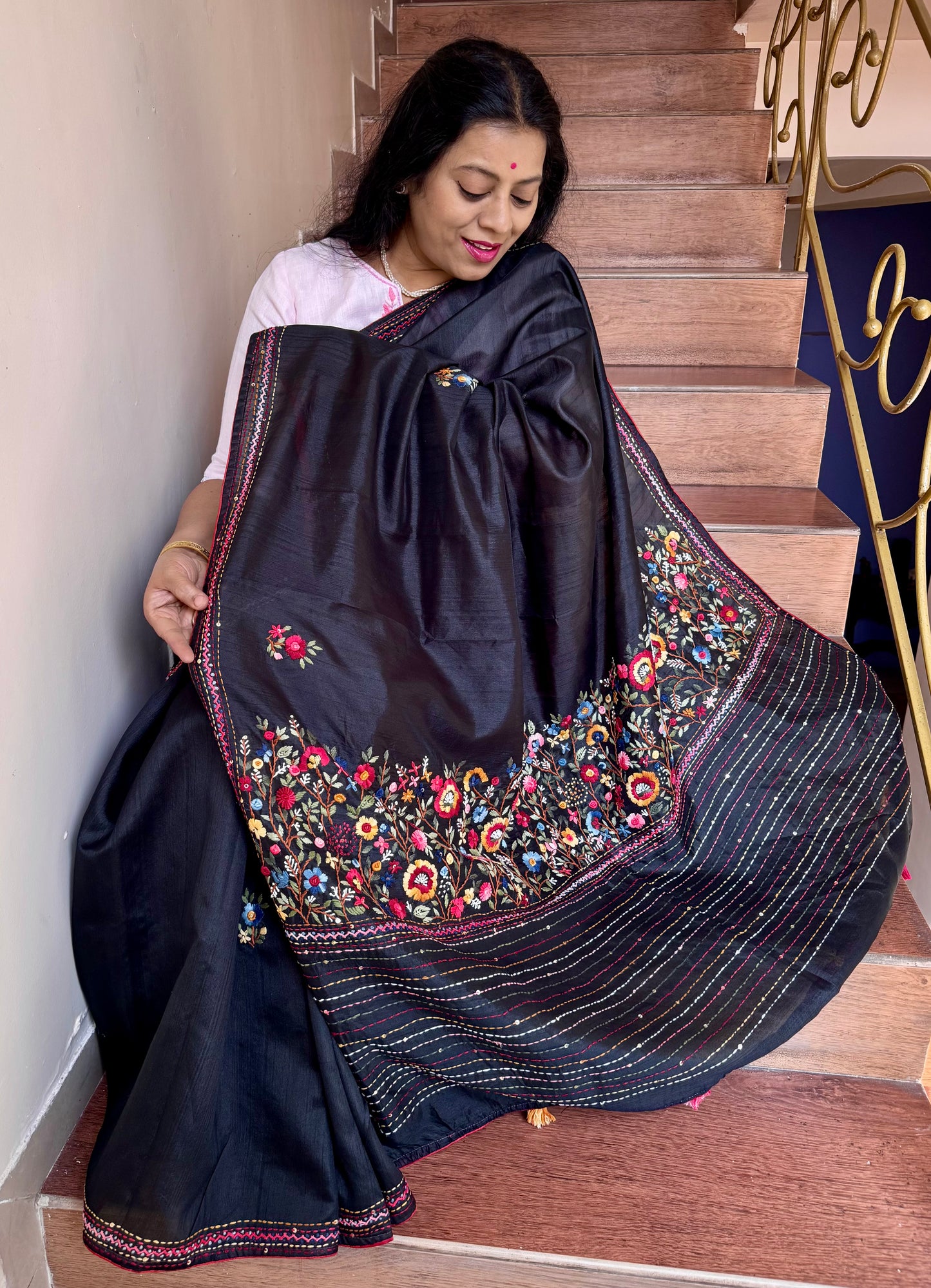 SUDHAA:  BLENDED TUSSAR SILK SAREE