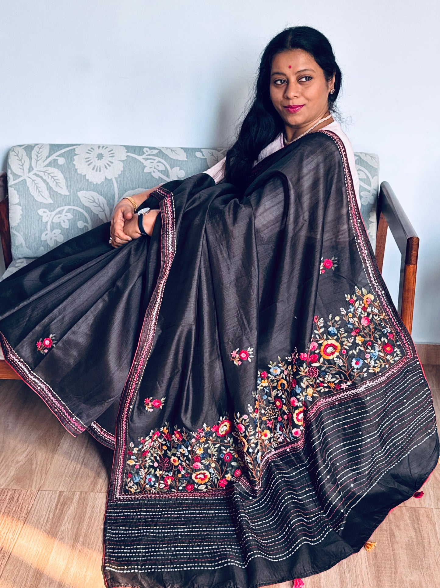 SUDHAA:  BLENDED TUSSAR SILK SAREE