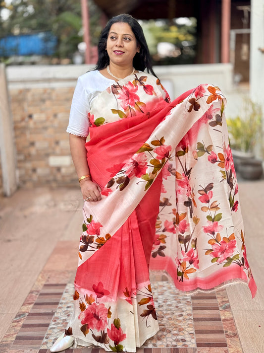 VEDAA : HAND-PAINTED SILK SAREE