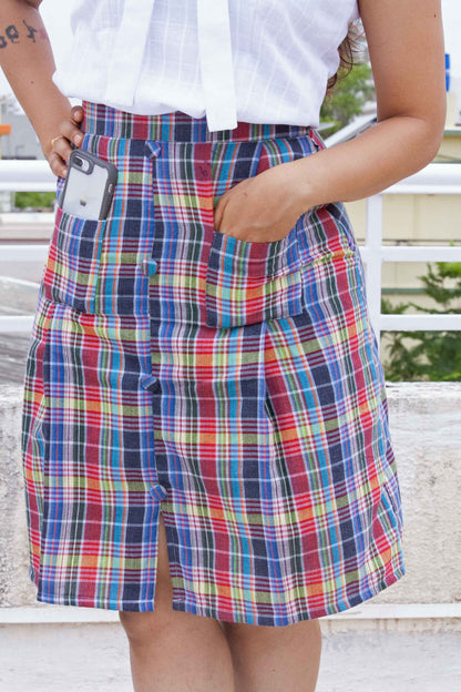 Plaid Cotton Skirt