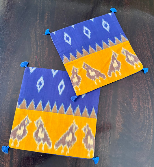 IKKAT COTTON : SET OF 2 COVERS