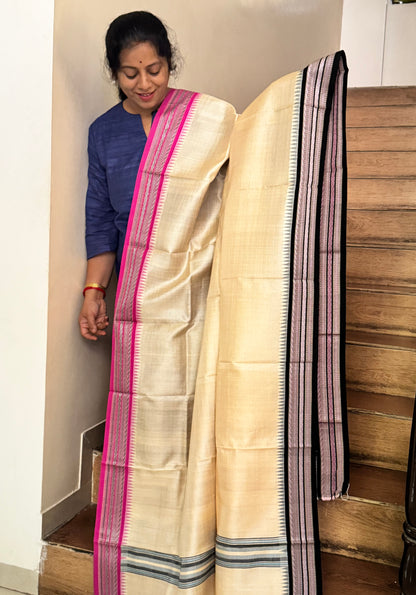 MANGALA : KARVATI KINAAR TUSSAR SILK DUPATTA