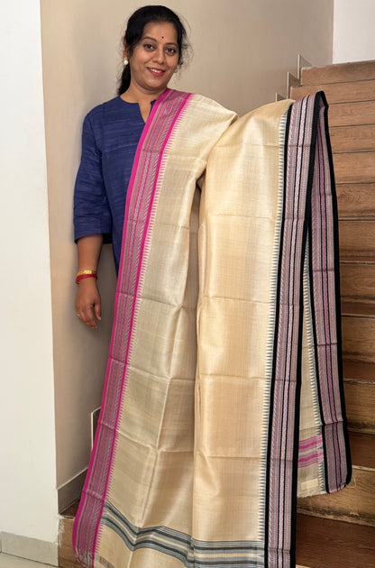MANGALA : KARVATI KINAAR TUSSAR SILK DUPATTA