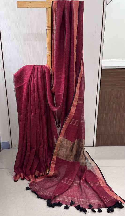 MAYA : PURE LINEN SAREE