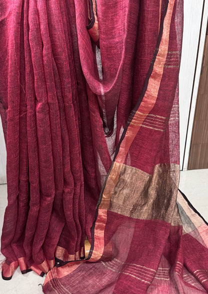 MAYA : PURE LINEN SAREE