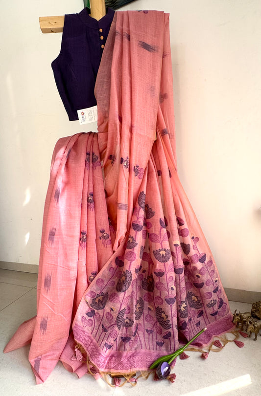 GULAB : HANDWOVEN MUL COTTON SAREE