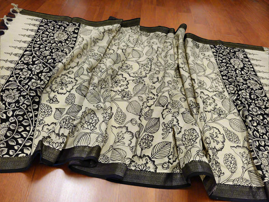 SAVERA : SRIKALAHASTI PEN KALAMKARI COTTON DUPATTA