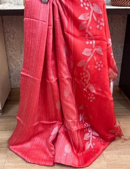 PINGA : MATKA RESHAM MUSLIN SILK SAREE