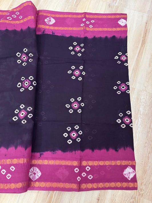 Navy Blue Sungudi Saree
