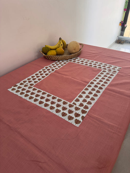 PEACHLY PINK COTTON TABLE COVER