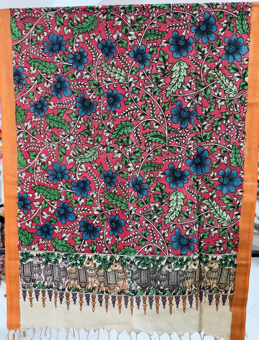 SRIKALAHASTI PEN KALAMKARI COTTON DUPATTA