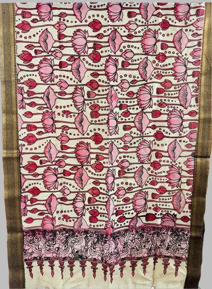 PEN KALAMKARI BANGALORE SILK DUPATTA