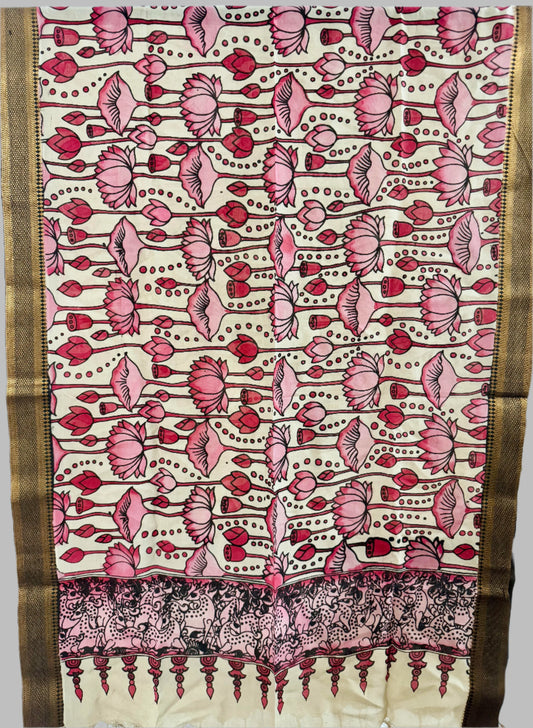 PEN KALAMKARI BANGALORE SILK DUPATTA