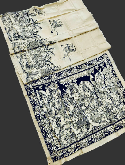 Pen Kalamkari saree chenuri silk