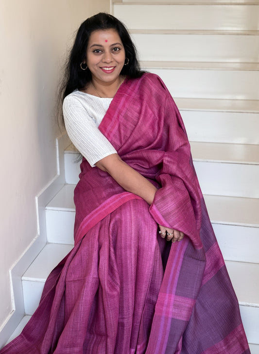 Bhagalpur woven tussar saree