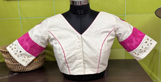 MOGRA : PURE COTTON EMBROIDERED BLOUSE