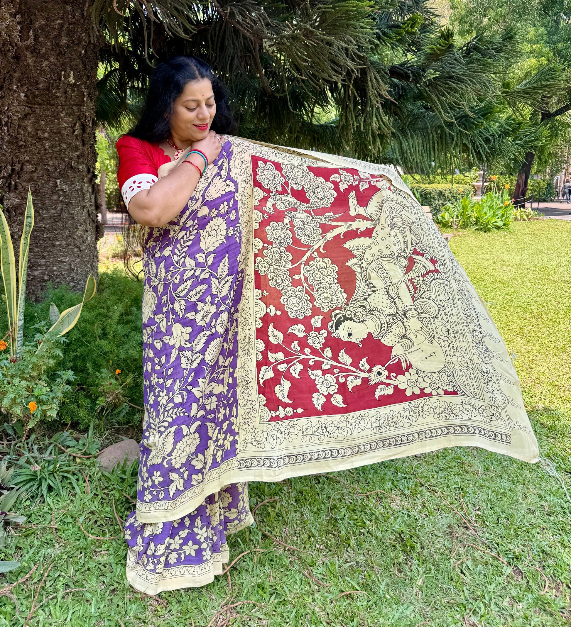 Purple silk saree