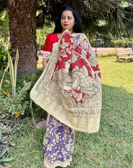 Purple silk saree